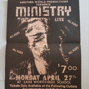 MINISTRY Poster 1987 Lake Worth High School Miami Beach Rare Gig Flyer Revolting